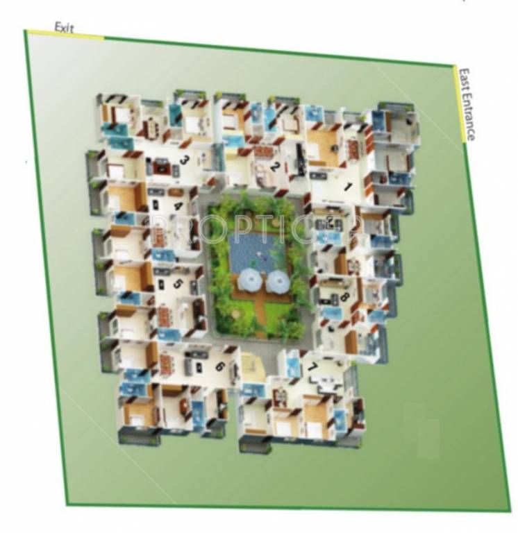  flora Single Tower Cluster Plan