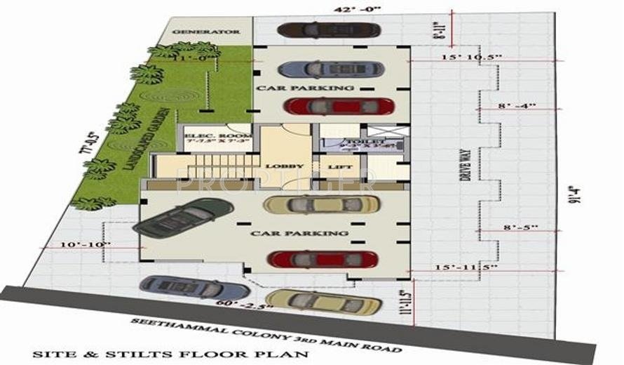  lakshmi Single Tower Cluster Plan