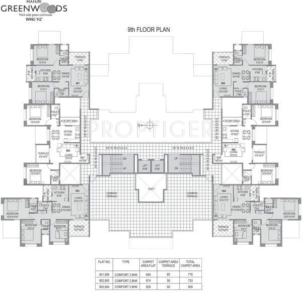  manjri-green-woods Tower G2 Cluster Plan