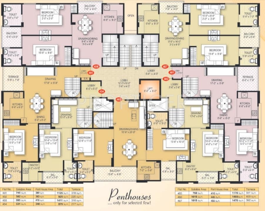  enclave Single Tower Cluster Plan