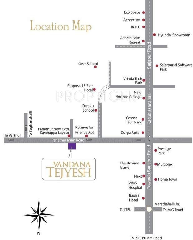 Sree Vandana Infra Vandana Tejyesh Location Plan