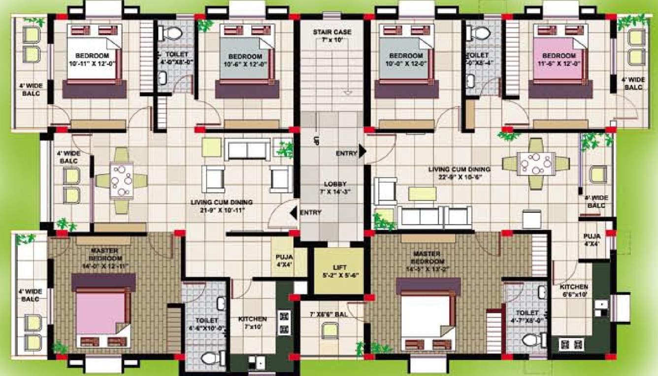  badshah enclave Mahavir Badshah Enclave Cluster Plan for Typica Floor