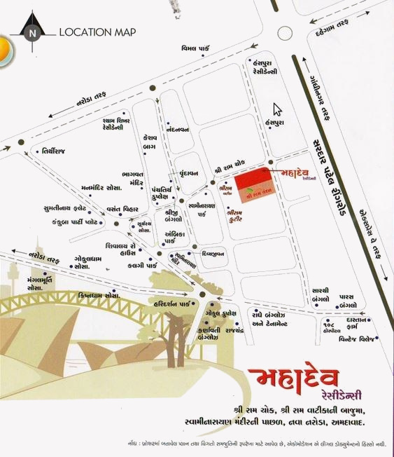  mahadev residency Location Plan