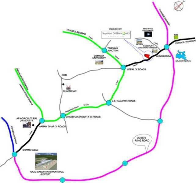  satyavani ushodayam green homes Location Plan