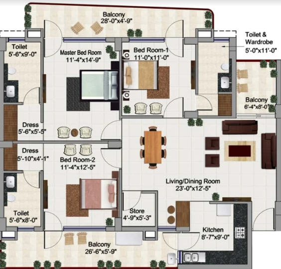  lotus-apartment Cluster Plan