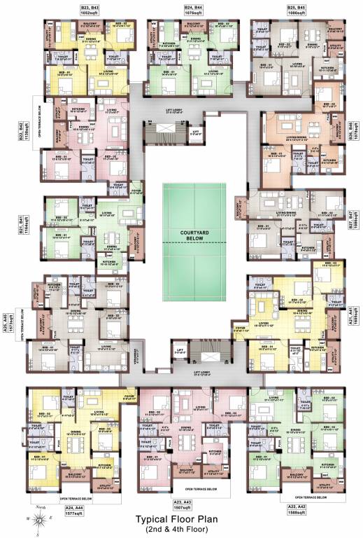  diamond apartments Cluster Plan
