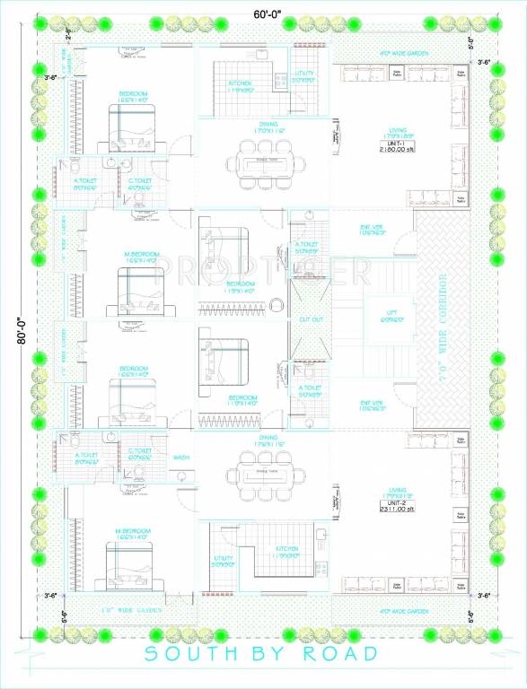  central Single Tower Cluster Plan