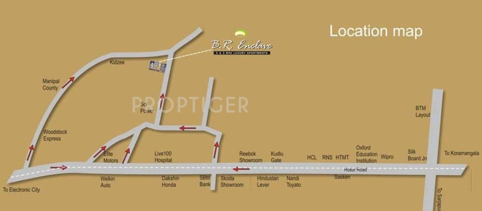 Sree Vandana Infra B R Enclave Location Plan
