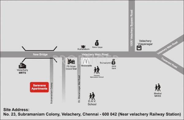 SP Homes Saravana Apartments Location Plan