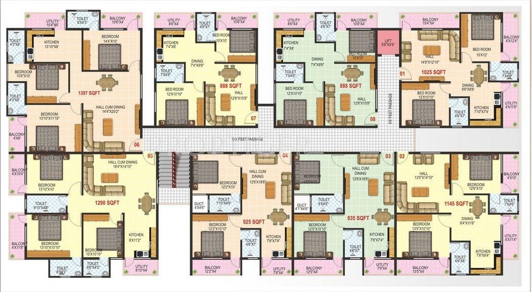  coral Single Tower Cluster Plan