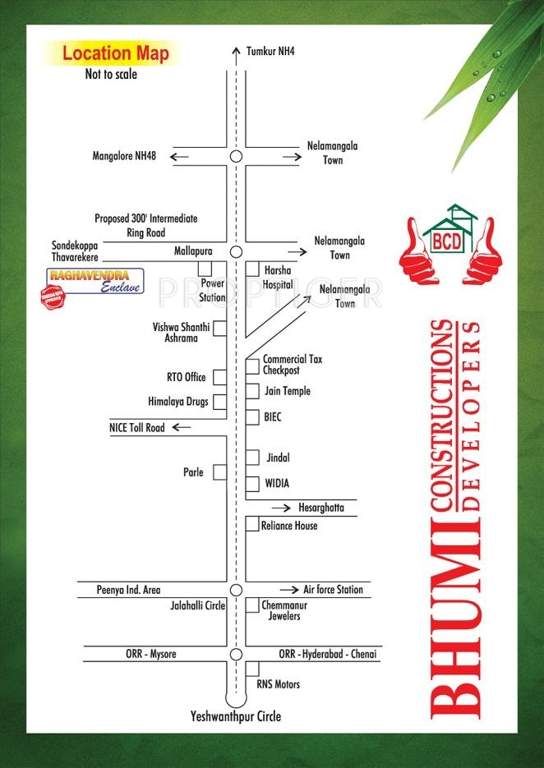Bhumi Construction Raghavendra Enclave Location Plan