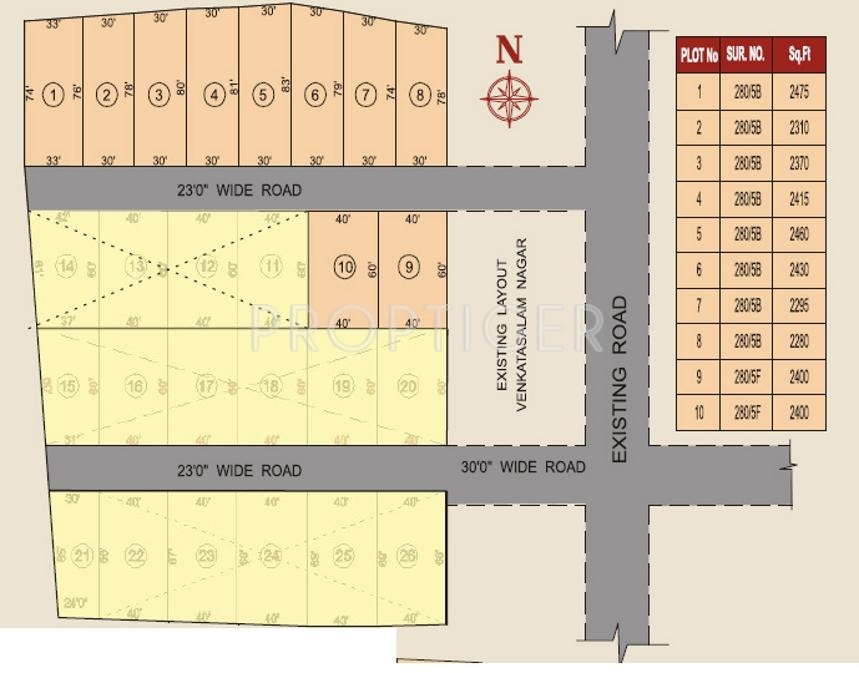 Amraa Properties J R Nagar Layout Plan