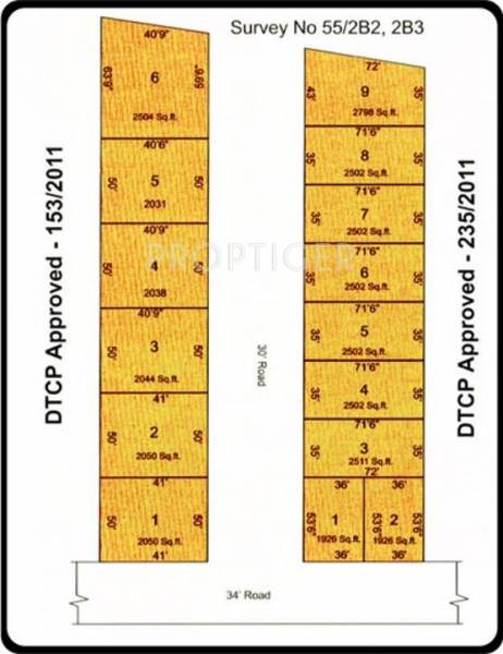Parjay Promoters Sripriya Avenue Layout Plan
