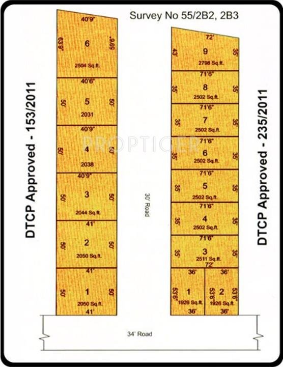 Parjay Promoters Sripriya Avenue Layout Plan