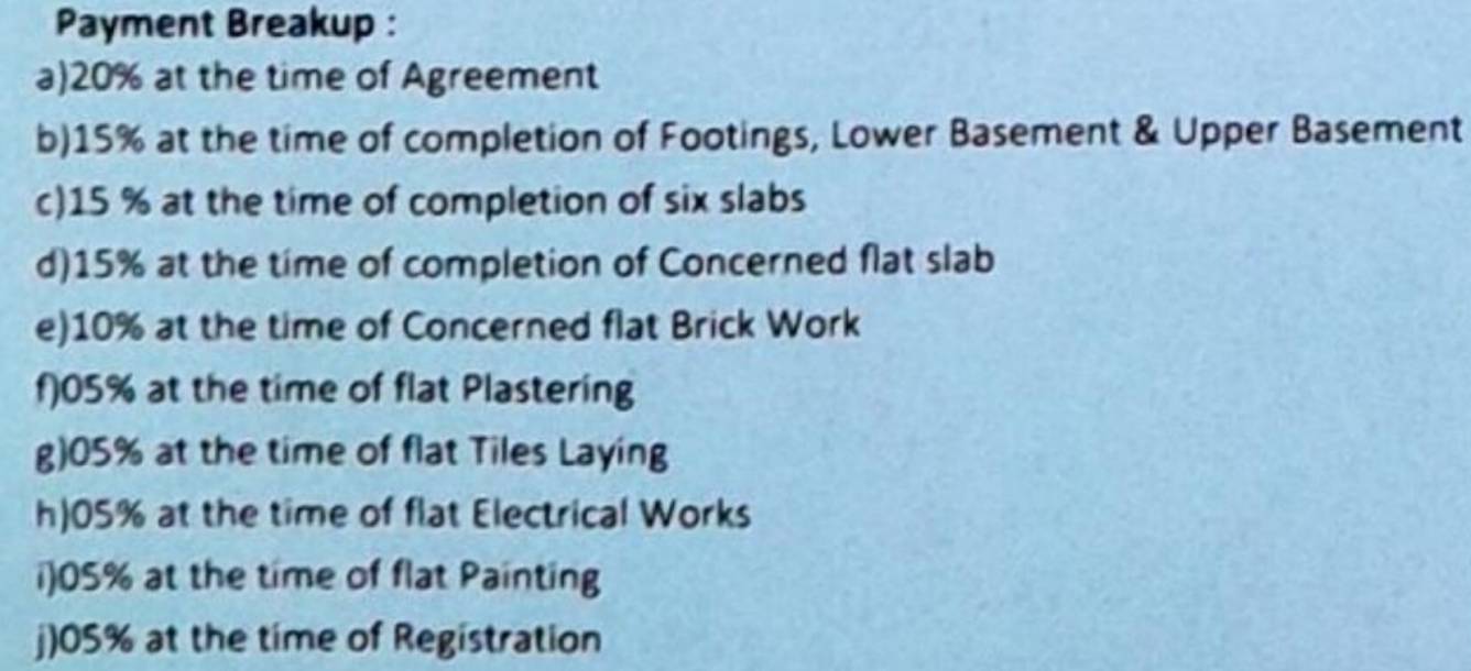 tranquil Construction Linked Payment (CLP) Payment Plan