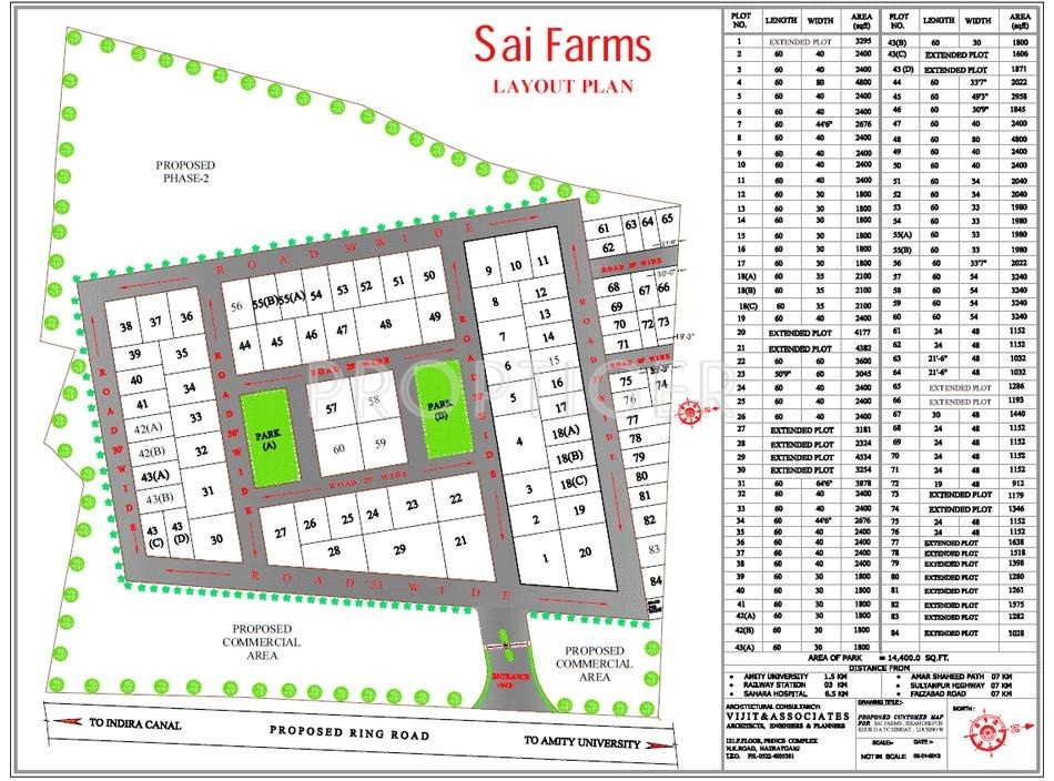 Sai Farms Plot Layout Plan