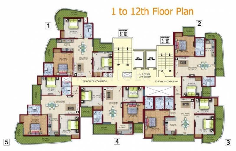  minaret Single Tower Cluster Plan