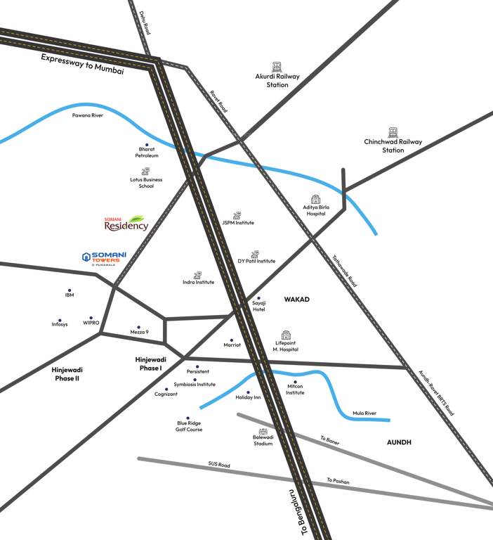  towers Images for Location Plan of Somani Towers