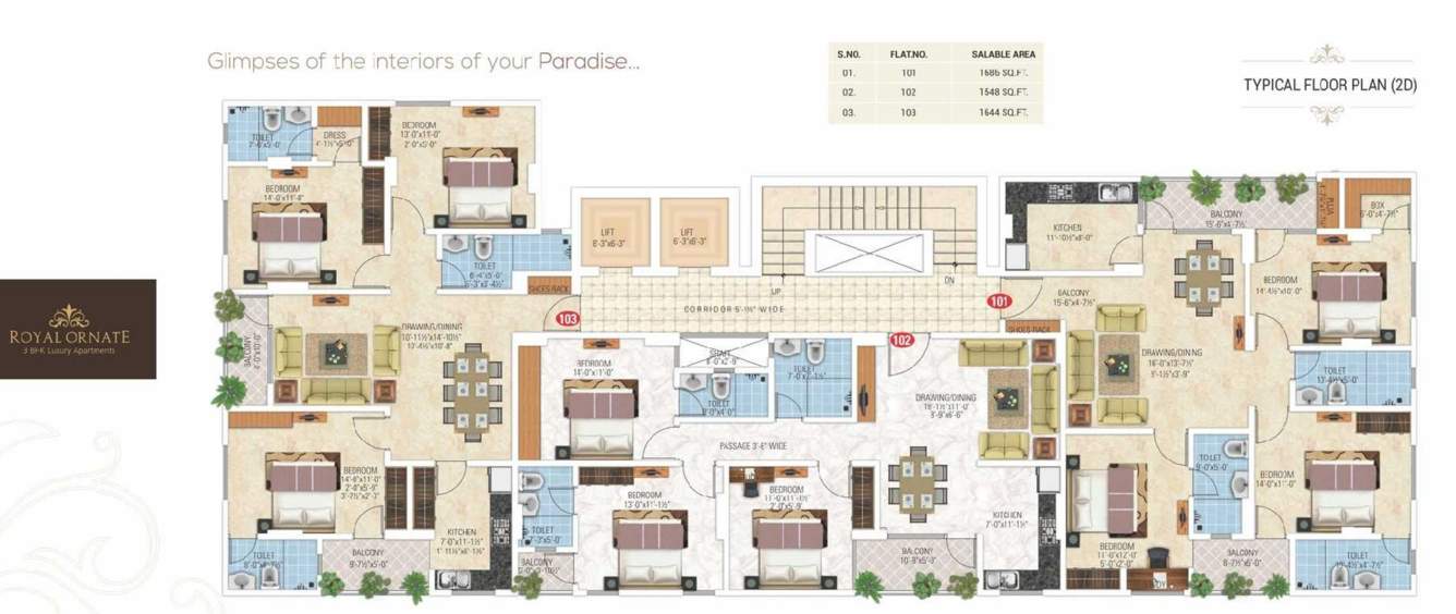  royal ornate Royal Ornate Typical Cluster Plan