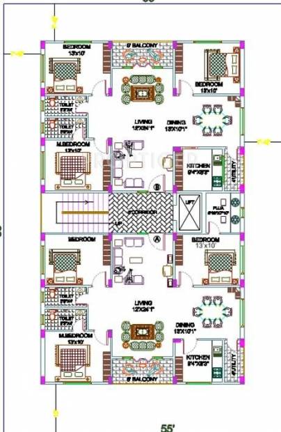  pleasant-residency Single Tower Cluster Plan