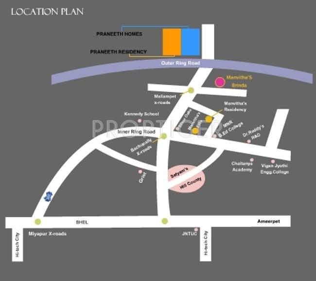  homes Images for Location Plan of Praneeth Homes