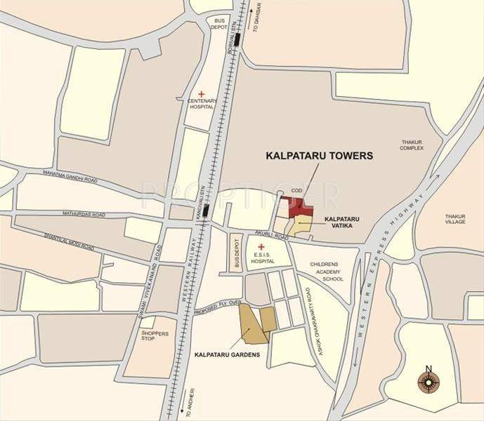 towers Images for Location Plan of Kalpataru Towers