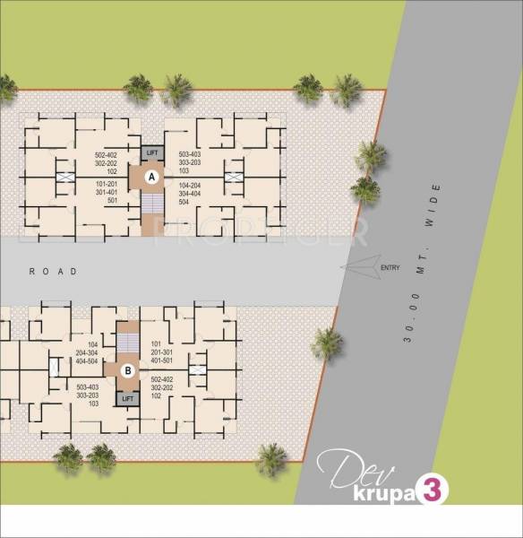 Sahjanand Buildcon Dev Krupa III Layout Plan
