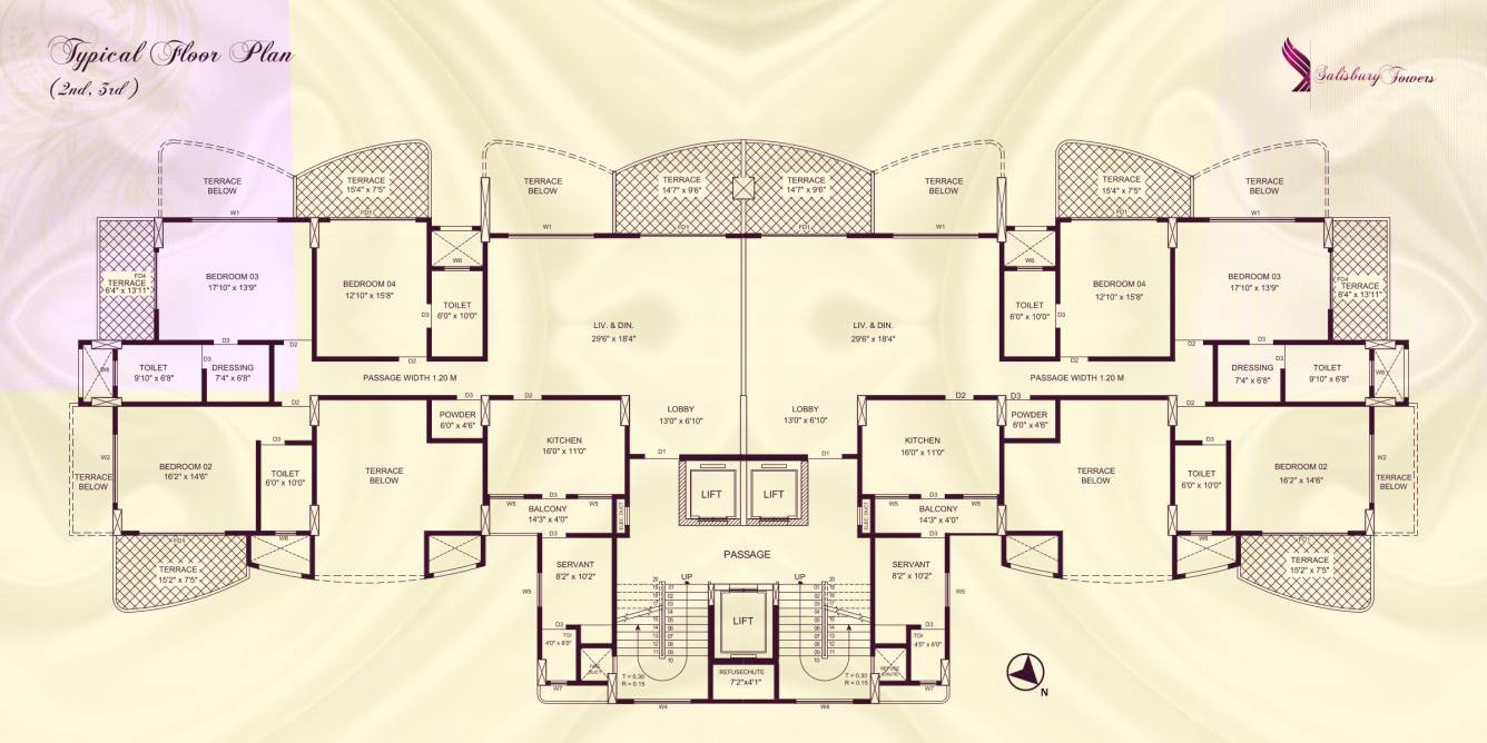  salisbury towers Salisbury Towers Cluster Plan