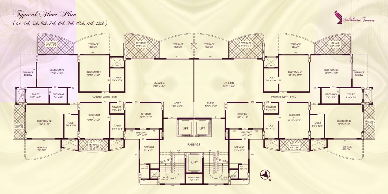  salisbury towers Salisbury Towers Cluster Plan