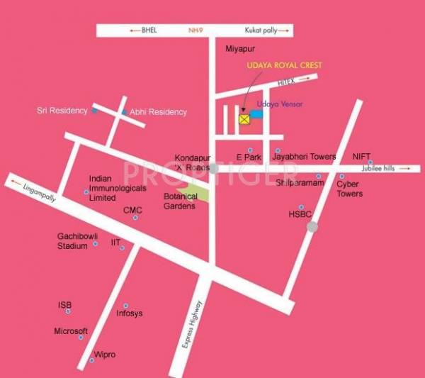 Udaya Heights Royal Crest Location Plan