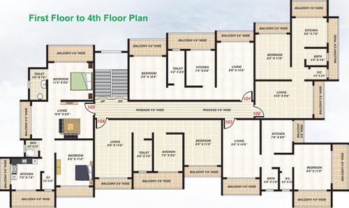 Typical Floor Plan From 1st to 4th Floor my-choice-apartment Typical Floor Plan From 1st to 4th Floor