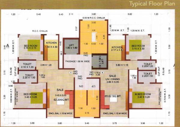  santosh-apartment Tower A Cluster Plan