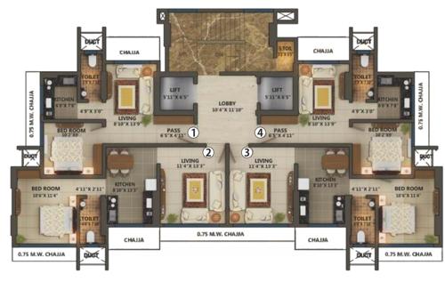  prem-leela-heights Tower A Cluster Plan From 1st,6th, 8th To 10th Floor