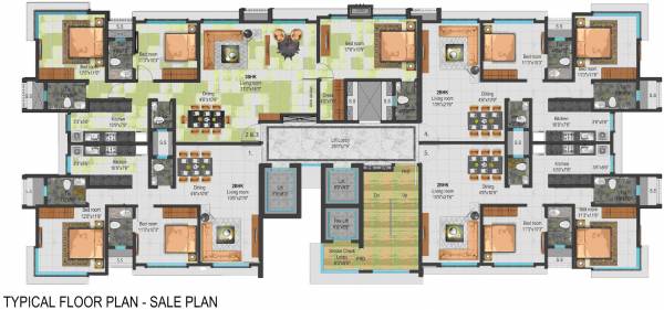  manor Ajmera Manor Typical Cluster Plan