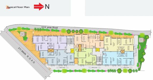  apartment Tirath Apartment Cluster Plan