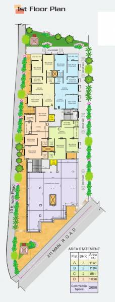  apartment Tirath Apartment Cluster Plan