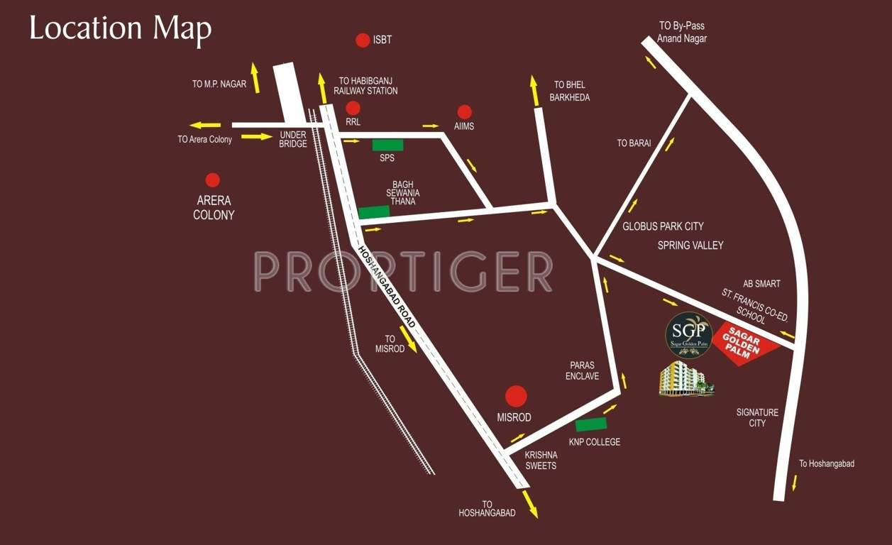 Ms Agrawal Construction Co Sagar Golden Palm Location Plan