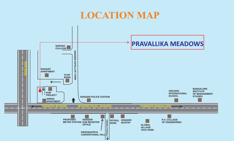  pravallika meadows Location Plan