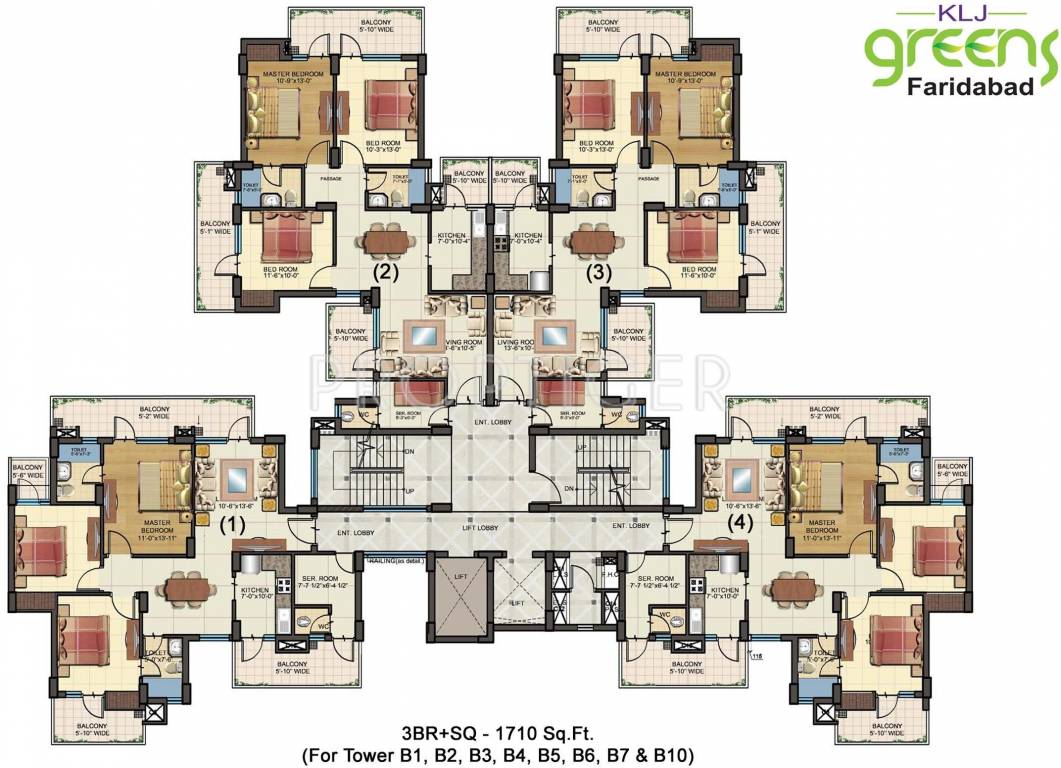  greens Tower A1 Cluster Plan