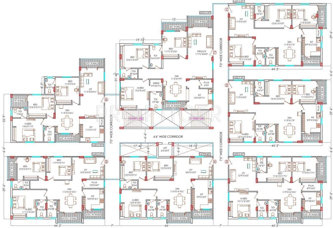  fortune Single Tower Cluster Plan