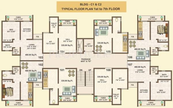  saj-shrushti Bldg C1 Cluster Plan