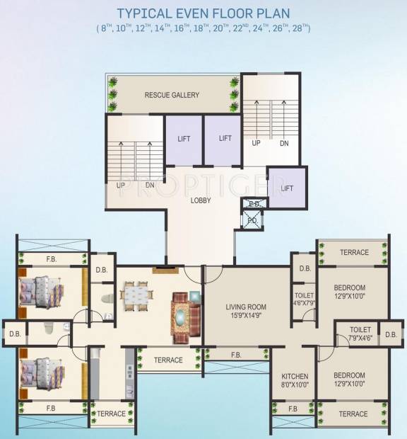  heights Single Tower Cluster Plan