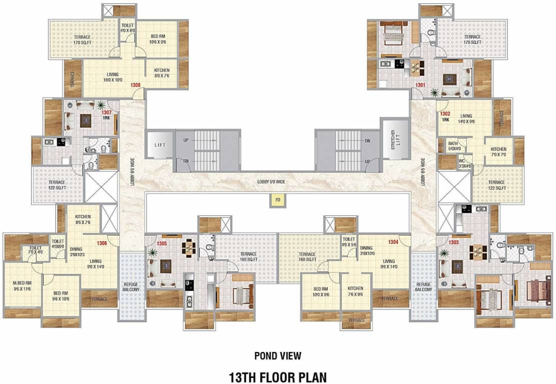 universal Universal Cluster Plan for 13th Floor