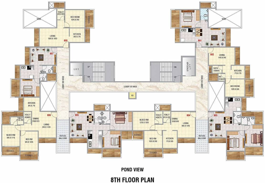  universal Universal Cluster Plan for 8th Floor