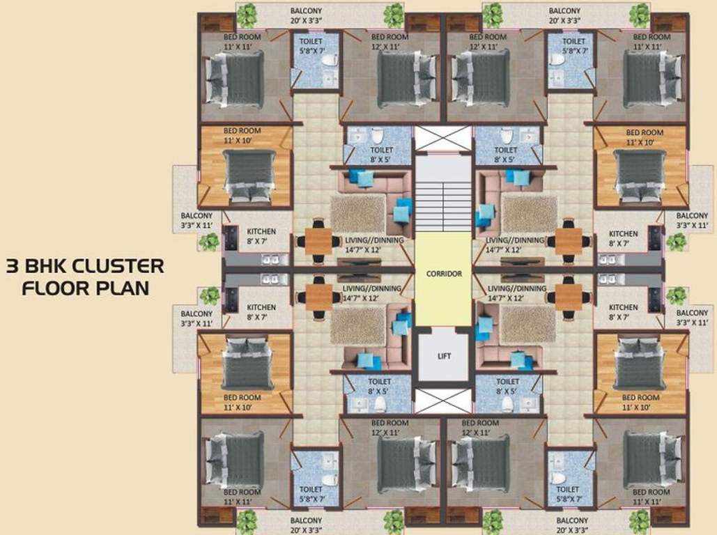 Images for Cluster Plan of Satyam SBI Residency 2