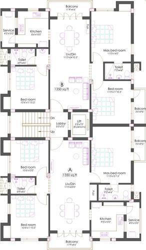 Images for Cluster Plan of Pushkar Arunsunai Illam