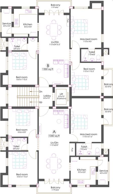 Images for Cluster Plan of Pushkar Arunsunai Illam