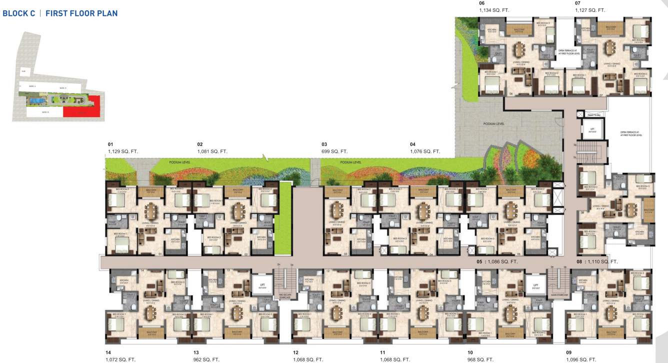 tcp altura Block C Cluster Plan for 1st Floor