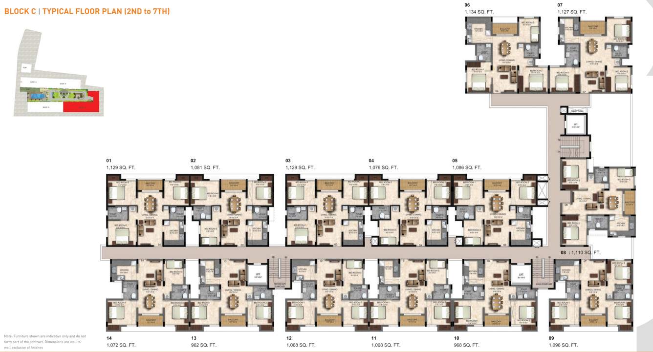 tcp altura Block C Cluster Plan from 2nd to 7th Floor