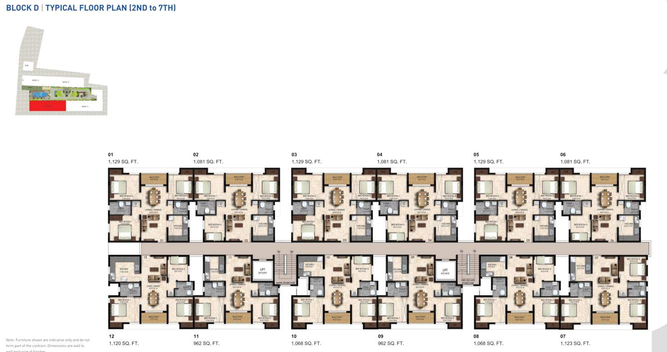 tcp altura Block D Cluster Plan from 2nd to 7th Floor